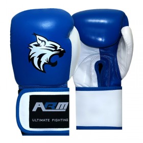 دستکش بوکس چرم تایلندی ARM مدل چسبی BLUE2