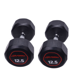دمبل 8 ضلعی 12.5 کیلویی LifeFitness (بسته 2 عددی)