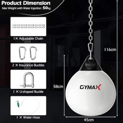 آکوا بگ ارتفاع 55 سانتی متر مشکی POWERGYM