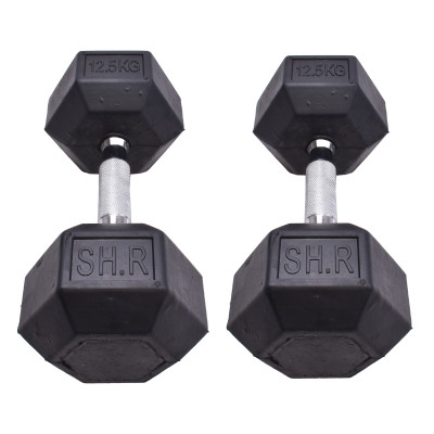 دمبل 6 ضلعی وزن 12.5 کیلوگرم SHR (بسته دو عددی)