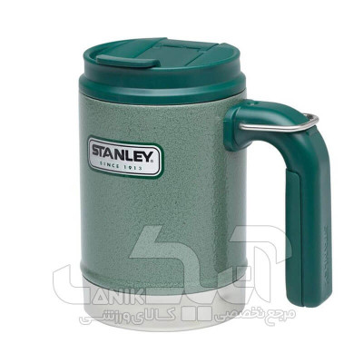 ماگ استیل سبز دسته دار Stanley مدل Classic Vacuum Camp Mug