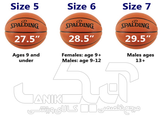 سایز انواع توپ بسکتبال
